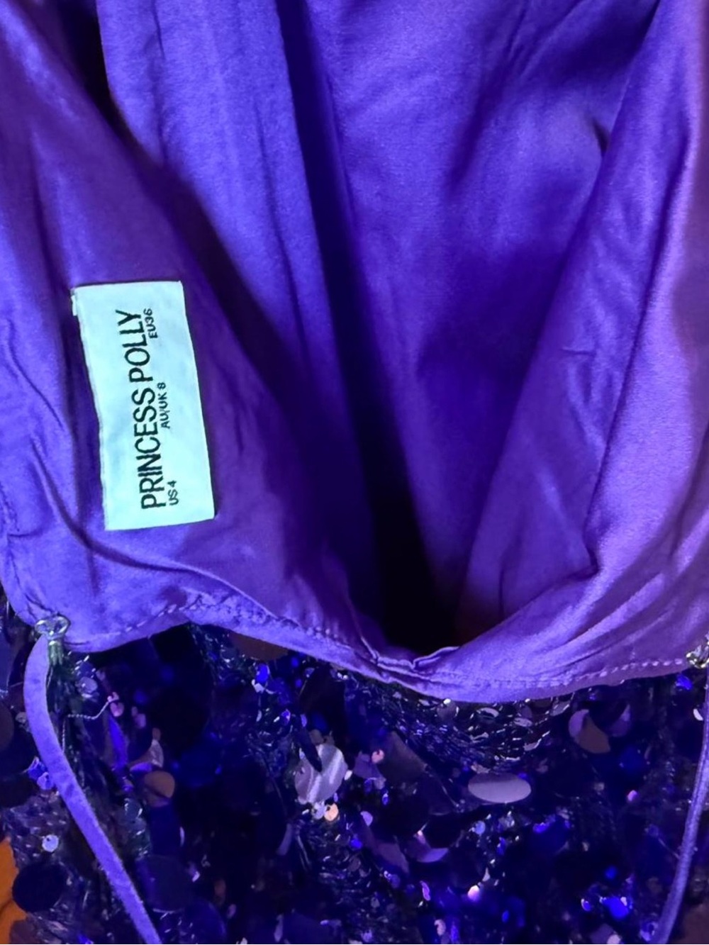 Princess Polly Purple Sequin Halter Dress - Picture 5 of 5